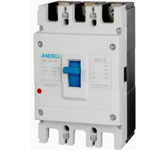 Автоматический выключатель ANDELI ADM3-250L/3P 250A 50kA артикул ADL06-090