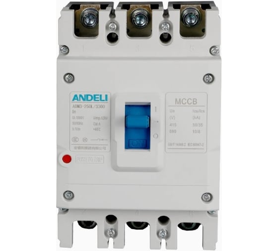 Автоматический выключатель ANDELI ADM3-250L/3P 250A 50kA артикул ADL06-090