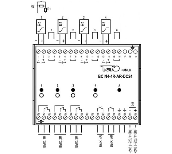 Блок сопряжения ТЕКО BC N4-4R-AR-DC24 00-00022146