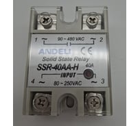 Твердотельное реле ANDELI SSR-40AA-H 40A Управляющее напряжение 80-250V AC 90-480V AC артикул ADL09-255