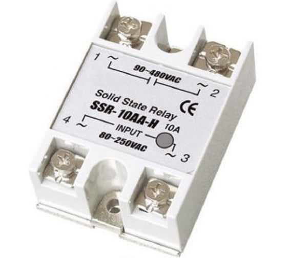 Твердотельное реле ANDELI SSR-40DA-H 40A Управляющее напряжение 3-32V DC 90-480V AC артикул ADL09-254