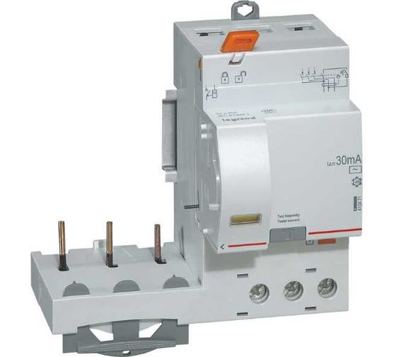Дифференциальный блок Legrand DX³ тип AC 30 мА 3П 400 В~ 40 А 3 модуля 410471 1