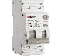 Автоматический выключатель дифференциального тока селективный EKF АВДТ-63N (S) 1P+N 32А 100мА характеристика C тип AC электромеханический 6кА PROXIMA D63N26MS32C100