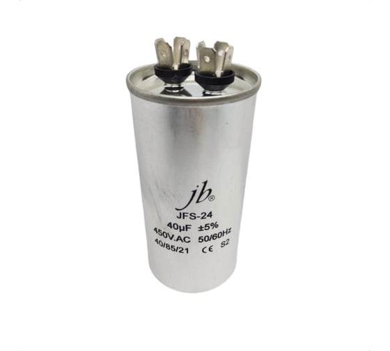 Конденсатор пусковой JB Capacitors 40мкФ, 450В, 50х110, JFS-24 (CBB65) Алюминевый корпус (клеммы), JFS24A6406J000000B-325 1