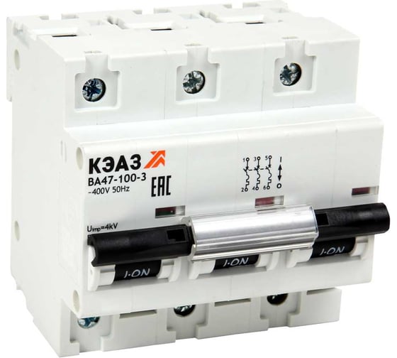 Выключатель автоматический модульный КЭАЗ ВА47-100-3D32-УХЛ3 (10кА)-КЭАЗ 4 шт 318132