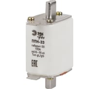 Плавкий предохранитель ЭРА PRO ppn3300100 ППН33, габарит 00, 100А Б0064019
