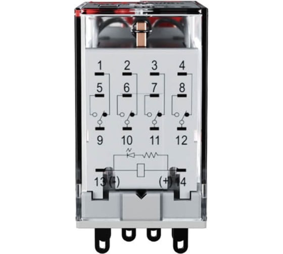 Электромеханическое реле Prompower Четырехполюсное Номинальный ток 5А, управление 24VAC, PMY4N AC24 PMY4NAC24