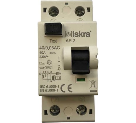 УЗО iskra устройство защитного отключения AFI2-40/0.03 УТ-00019657