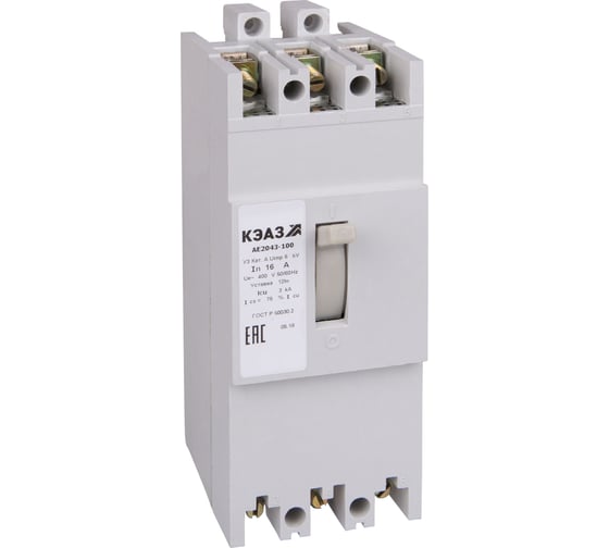 Выключатель автоматический КЭАЗ АЕ2043-120-63А-12Iн-400AC-НР110AC/DC-У3- 104147 1