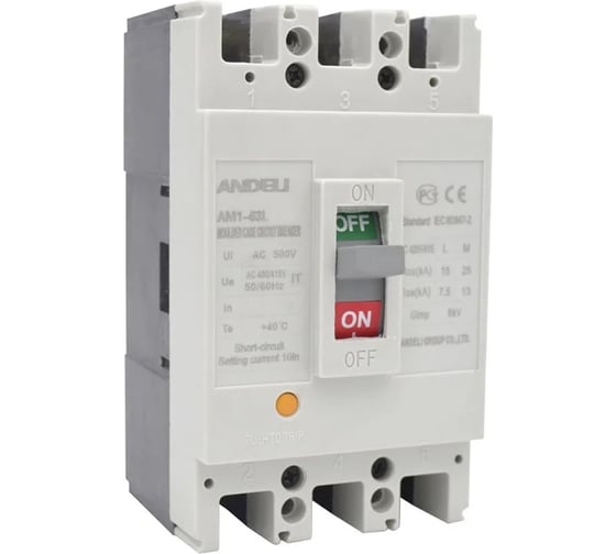 Автоматический выключатель ANDELI AM1-63L/3P 25A 25KA артикул ADL06-004