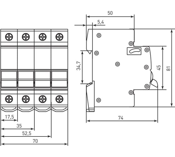 Выключатель автоматический EKF AV-10 3P 20A (K) 10kA AVERES mcb10-3-20K-av