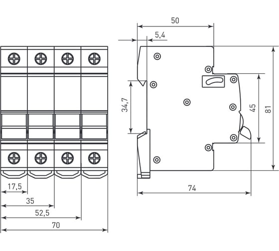 Выключатель автоматический EKF AV-10 4P 2A (L) 10kA AVERES mcb10-4-02L-av