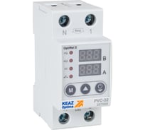 Реле напряжения КЭАЗ OptiRel D PVС-32 с ЖК-дисплеем и контролем тока 32 А 357866