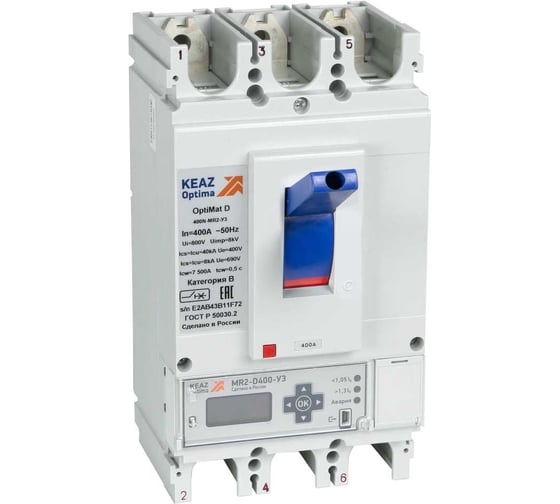 Выключатель автоматический КЭАЗ OptiMat D400N-MR1.1-У3 321646 1