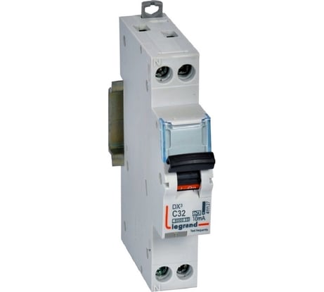Выключатель автоматический дифференциального тока Legrand АВДТ DX3 1П+Н 6000А C32 10мА тип А (1 модуль) 411127