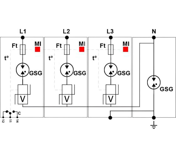 Устройства защиты от импульсных перенапряжений CITEL тип 2+3 DS44VGS-230/G 461582