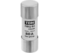 Плавкая вставка TDM ELECTRIC ПВЦ-В2 22x58 80А SQ0729-0035