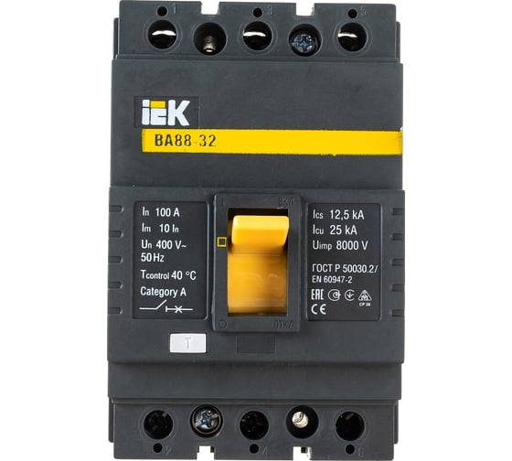 Автоматический выключатель IEK ВА88-32 3Р 100А 25кА SVA10-3-0100