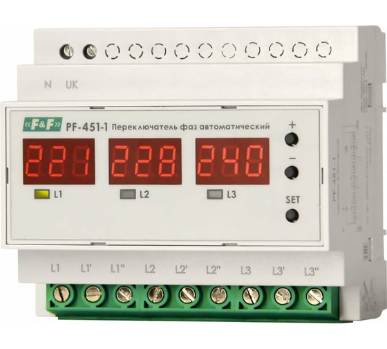 Переключатель фаз Евроавтоматика F&F PF-451-1 EA04.005.005 17424294