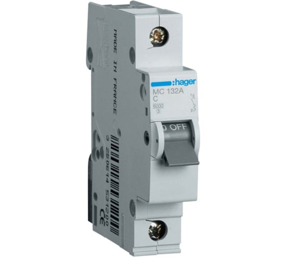 Автоматический выключатель Hager 1P, 6kA, C-32A, 1M 2086538 1