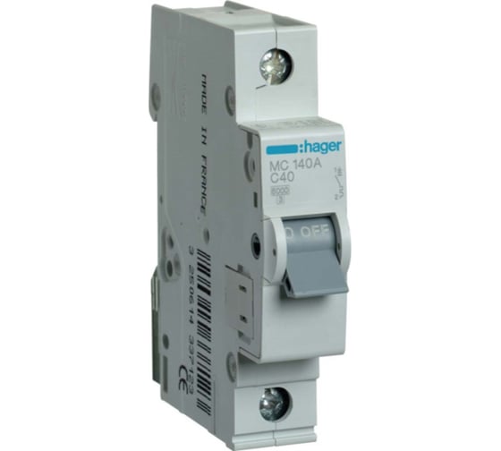 Автоматический выключатель Hager 1P, 6kA, C-40A, 1M 2086540