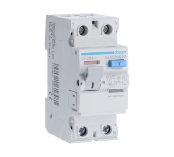 Устройство защитного отключения Hager 2P, 63A, 300mA, AC 2086953 1