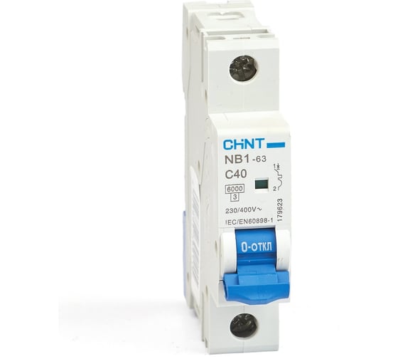 Автоматический выключатель CHINT NB1-63, 1P, 40A, 6кА, характеристика C 179623