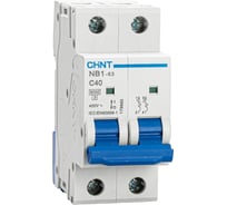 Автоматический выключатель CHINT NB1-63, 2P, 40A, 6кА, характеристика C 179665