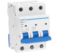 Автоматический выключатель CHINT NB1-63, 3P, 25A, 6кА, характеристика C 179703