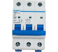 Автоматический выключатель CHINT NB1-63, 3P, 1A, 6кА, характеристика C 179697