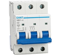 Автоматический выключатель CHINT NB1-63, 3P, 2A, 6кА, характеристика C 179701