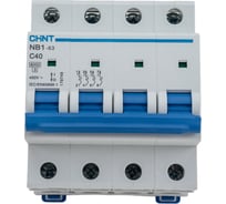 Автоматический выключатель CHINT NB1-63, 4P, 40A, 6кА, характеристика C 179749