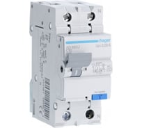 Дифференциальный автоматический выключатель Hager 1P+N, 4.5kA, C-10A, 30mA, AC 2086291