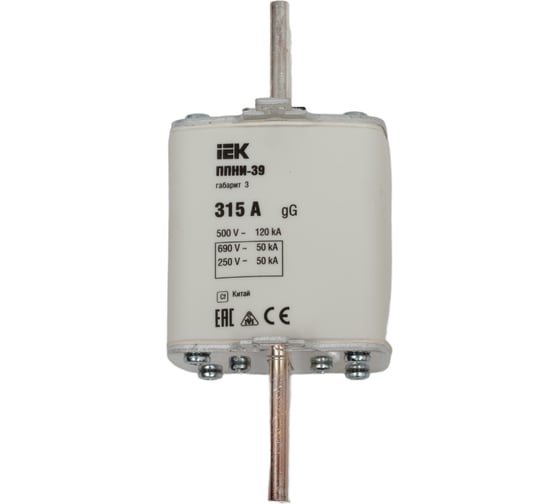 Плавкая вставка предохранителя IEK ППНИ-39 габарит 3 315А DPP50-315 1