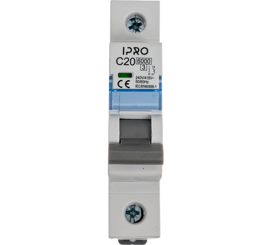 Автоматический выключатель IPRO 1 фаза 20А C 6кА 15668