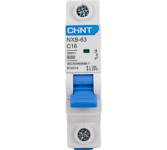 Автоматический выключатель CHINT NXB-63, 1P, 16A, 6кА, характеристика C 814014