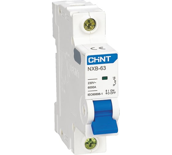Автоматический выключатель CHINT NXB-63, 1P, 50A, 6кА, характеристика C 814019 1