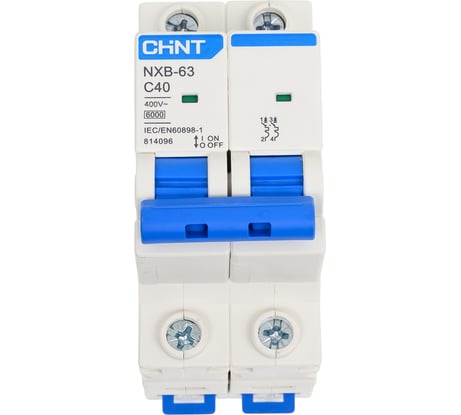 Автоматический выключатель CHINT NXB-63, 2P, 40A, 6кА, характеристика C 814096