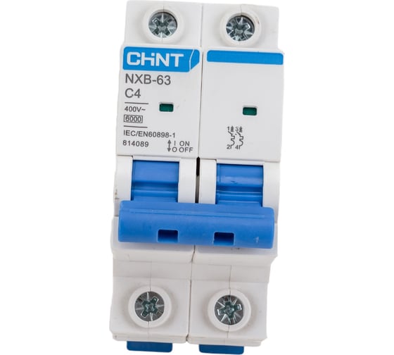 Автоматический выключатель CHINT NXB-63, 2P, 4A, 6кА, характеристика C 814089