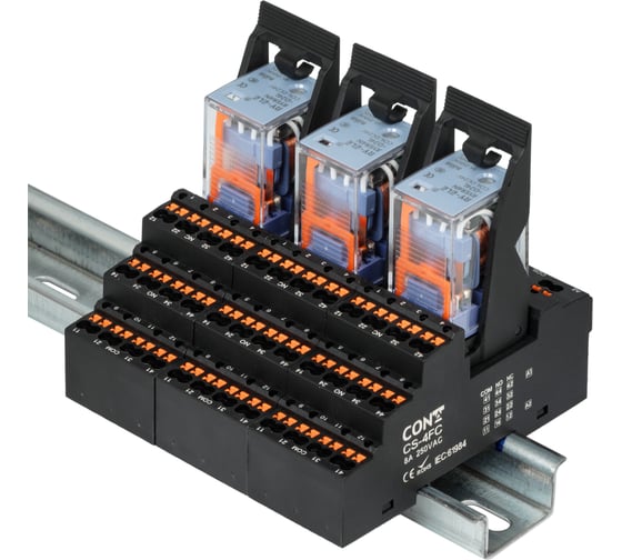 Четырех контактный релейный модуль CONTA, 31 мм, 24VDC CR-024-4FC