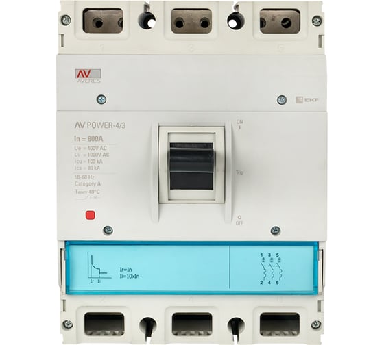Автоматический выключатель EKF AV POWER-4/3 800А 100kA TR AVERES mccb-43-800H-TR-av