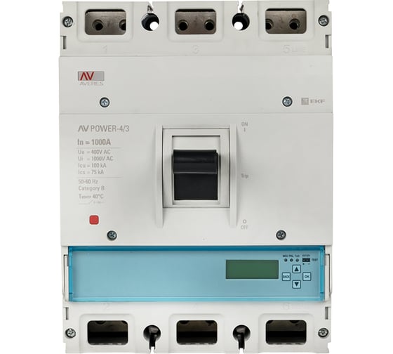 Автоматический выключатель EKF AV POWER-4/3 1000А 100kA ETU6.0 AVERES mccb-43-1000H-6.0-av