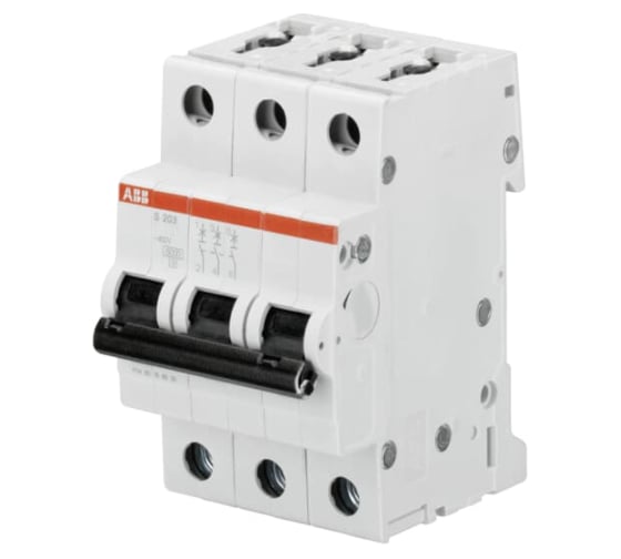 Автоматический выключатель ABB S203, C4, 3-полюсной 2CDS253001R0044 1