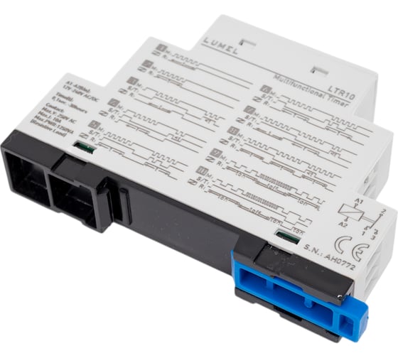 Многофункциональное реле времени Lumel 12...240 V AC/DC (Реле времени; 0,1с÷30ч; SPDT; 250ВAC/5А; Uпит: 12÷240ВAC; DIN; IP20) LTR10