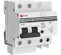 Дифференциальный автомат EKF АД-2 6А 30мА хар-ка C, AC, 270В 6кА PROxima DA2-6-06-30-pro
