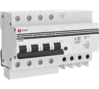 Дифференциальный автомат EKF АД-4 32А 100мА хар-ка C, AC, 270В 6кА PROxima DA4-6-32-100-pro