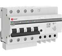 Дифференциальный автомат EKF АД-4 50А 300мА хар-ка C, AC, 270В 6кА PROxima DA4-6-50-300-pro