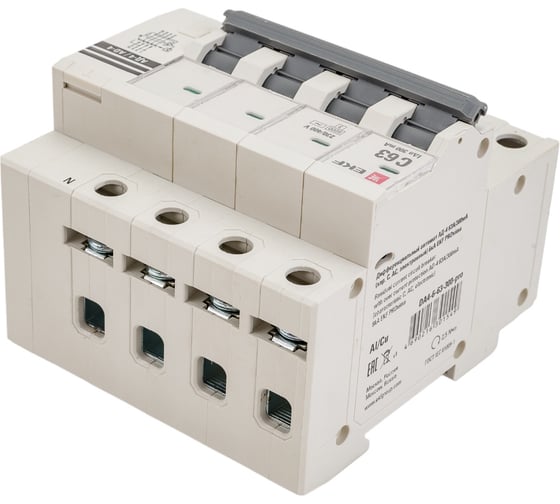 Дифференциальный автомат EKF АД-4 63А 300мА хар-ка C, AC, 270В 6кА PROxima DA4-6-63-300-pro