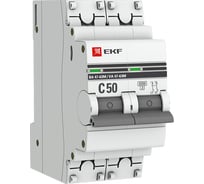 Автоматический выключатель EKF 2P 50А C 6кА ВА 47-63M c эл-маг. расц. PROxima mcb4763m-6-2-50C-pro