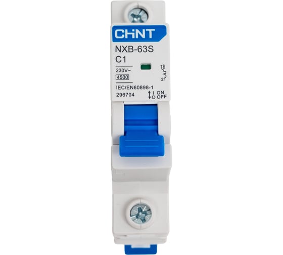 Автоматический выключатель CHINT NXB-63S 1P 1А 4.5kA характеристика C R 296704